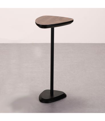 Mesa Apoio Elsinki Alta Tampo Nogueira Base Preta - 78232