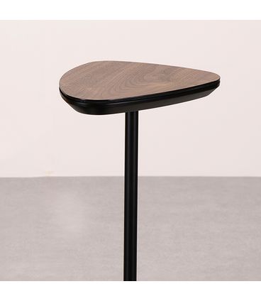 Mesa Apoio Elsinki Alta Tampo Nogueira Base Preta - 78232