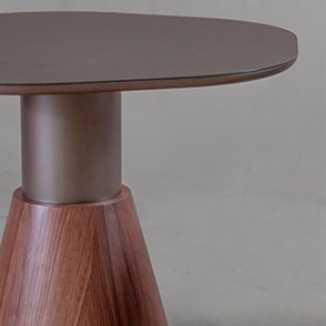 Mesa Lateral Glammy Orgânica Bronze Base Nogueira - 78236