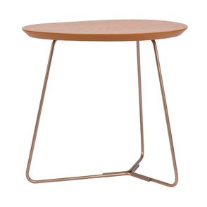 Mesa Lateral Infinity Alta Tampo Carvalho Base Gold - 78243