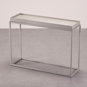 Mesa Lateral Loi Recouro Marfim Base Aluminium - 78254