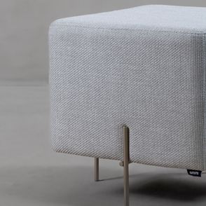 Puff Beagle Quadrado Trama Nuvem Base Champagne - 78259