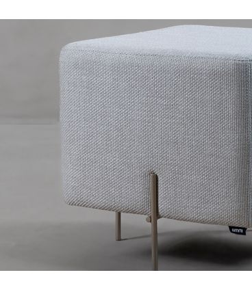 Puff Beagle Quadrado Trama Nuvem Base Champagne - 78259