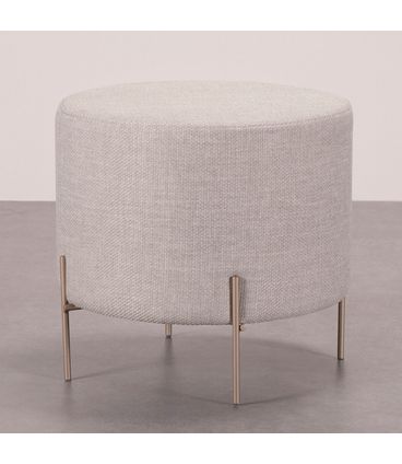 Puff Beagle Redondo Alto Trama Esmalte Base Champagne - 78261