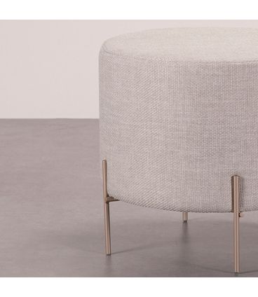 Puff Beagle Redondo Alto Trama Esmalte Base Champagne - 78261