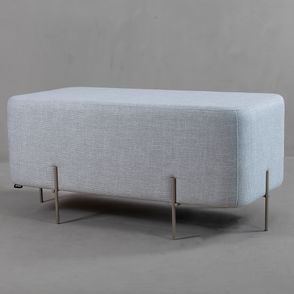 Puff Beagle Retangular Trama Nuvem Base Champagne - 78262