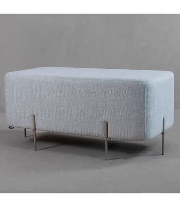 Puff Beagle Retangular Trama Nuvem Base Champagne - 78262