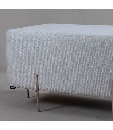 Puff Beagle Retangular Trama Nuvem Base Champagne - 78262