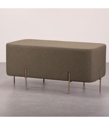 Puff Beagle Retangular Trama Oliva Base Gold - 78263