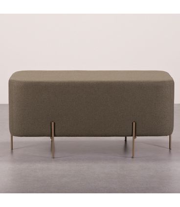 Puff Beagle Retangular Trama Oliva Base Gold - 78263