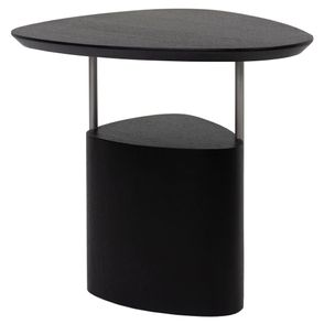 Mesa Lateral Elsinki Baixa Tampo e Base Carvalho Ebanizado Haste Grafite 50cm - 67804