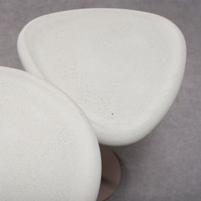 Mesa Lateral Moet Baixa Tampo Orgânico Cimento Areia - 78284