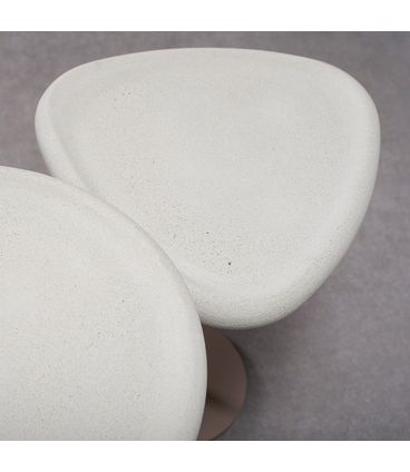 Mesa Lateral Olivet Baixa Tampo Orgânico Cimento Areia - 78284