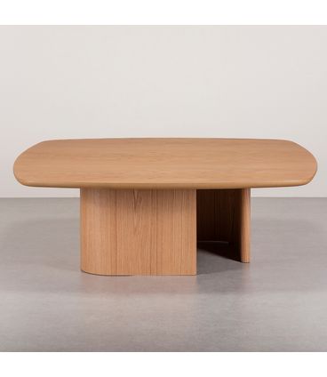 Mesa Centro Violette Alta Quadrada Tampo e Base Carvalho - 78293