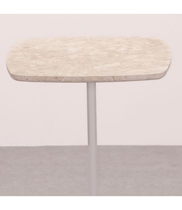 Mesa Lateral Violette Tampo Travertino Base Fendi - 78296