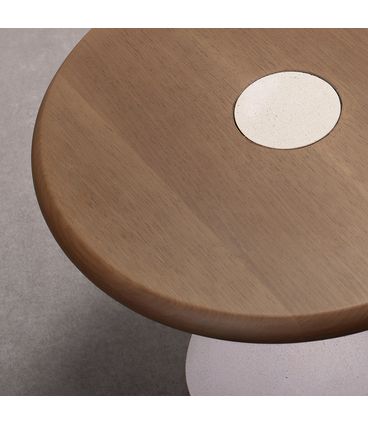 Mesa Lateral Élise Tampo Castanho Base Cimento Areia - 78303