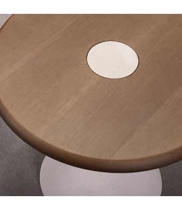 Mesa Apoio Élise Tampo Castanho Base Cimento Areia - 78304