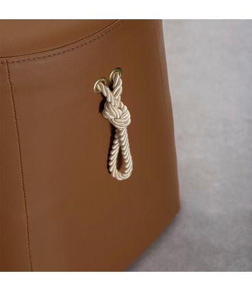 Puff Jack Alto P PU Pecan Cordão Champagne - 78312