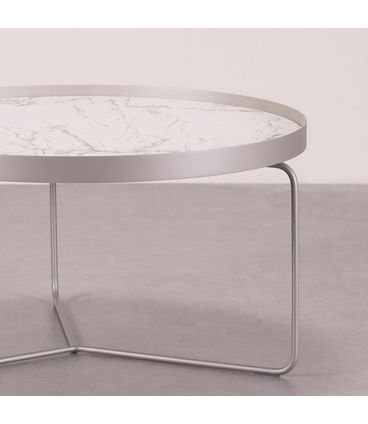 Mesa Centro Kevin Tampo Calacata Base Aluminium - 78328