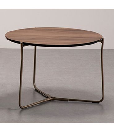 Mesa Centro Essence Alta Tampo Nogueira Base Bronze - 78333