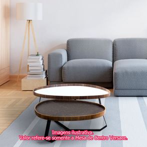 Mesa Centro Versace Baixa Tampo Espelho Base Bronze - 78337