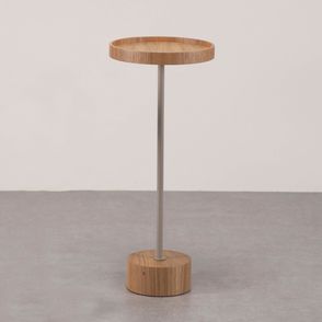 Mesa Apoio Valentin Alta Louro Freijó Haste Aço Fendi - 75129