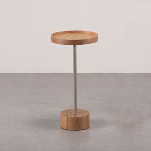 Mesa Apoio Valentin Baixa Louro Freijó Haste Aço Fendi - 78357
