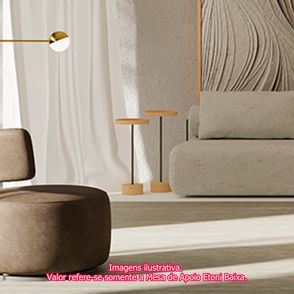Mesa Apoio Valentin Baixa Louro Freijó Haste Aço Fendi - 78357