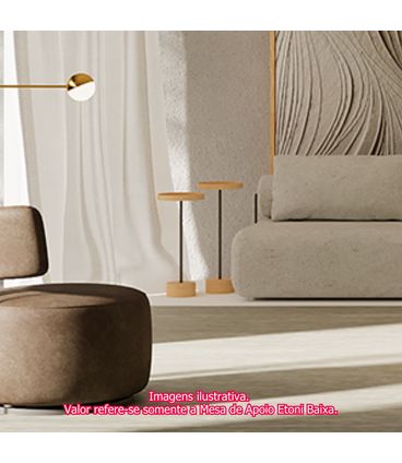 Mesa Apoio Etoni Baixa Louro Freijó Haste Aço Fendi - 78357