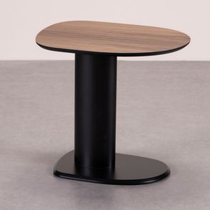 Mesa Apoio Windsor Alta Nogueira Base Preta - 78359