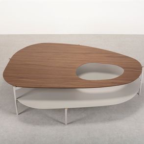 Mesa Centro Tymber Lâmina Nogueira e Laca Aluminium - 78370