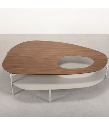 Mesa Centro Sorella Lâmina Nogueira e Laca Aluminium - 78370