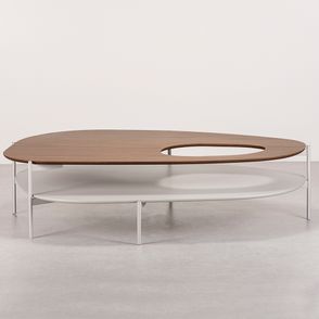 Mesa Centro Tymber Lâmina Nogueira e Laca Aluminium - 78370