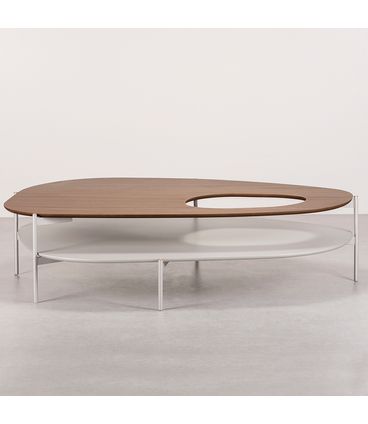 Mesa Centro Sorella Lâmina Nogueira e Laca Aluminium - 78370