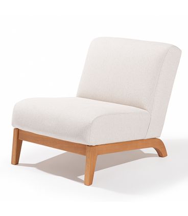 Poltrona Baixa Noa Assento Cru Base Madeira Mel - 78398