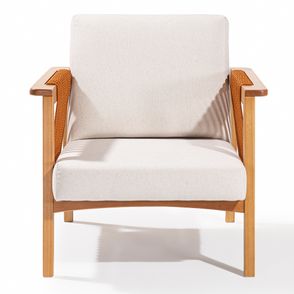 Poltrona Gaya Assento Cru Corda Ocre Base Madeira Mel - 78411