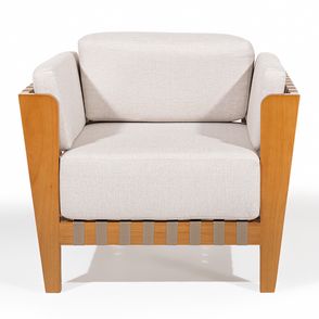 Poltrona Sirius Estofada Cor Gel Braço Fita Rami - 78412