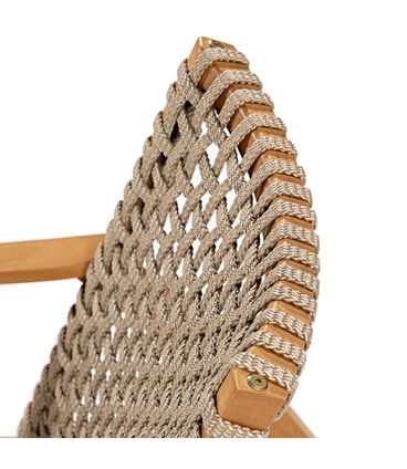 Poltrona Nara Assento Corda Rami Base Madeira Mel - 78416