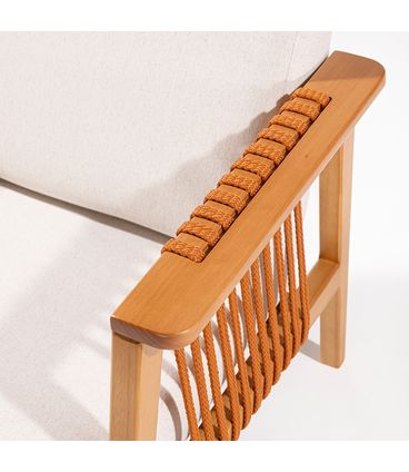 Poltrona Gaya Assento Cru Corda Ocre Base Madeira Mel - 78411