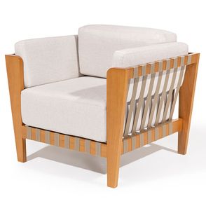 Poltrona Sirius Estofada Cor Gel Braço Fita Rami - 78412