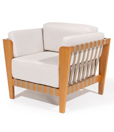 Poltrona Sirius Estofada Cor Gel Braço Fita Rami - 78412