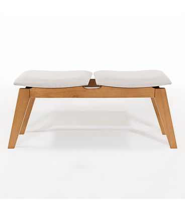 Banco Éden 02 Lugares Tecido Lac Base Madeira Mel - 78419