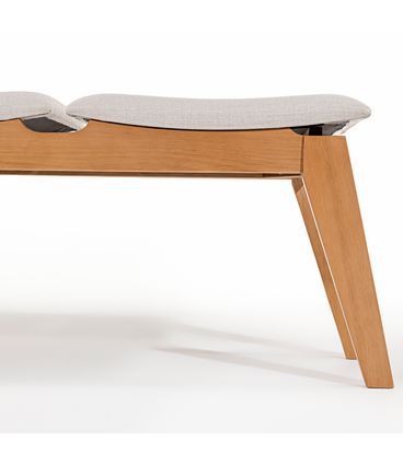 Banco Éden 02 Lugares Tecido Lac Base Madeira Mel - 78419