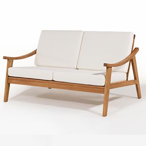 Sofá 02 Lugares Scarlet Areia Base Stain Jatobá - 78422