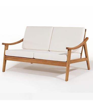 Sofá 02 Lugares Scarlet Areia Base Stain Jatobá - 78422