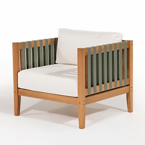 Poltrona Aurora Almofada Areia Fita Oliva Base Mel - 78430