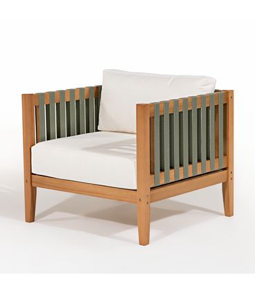 Poltrona Aurora Almofada Areia Fita Oliva Base Mel - 78430