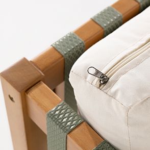 Poltrona Aurora Almofada Areia Fita Oliva Base Mel - 78430