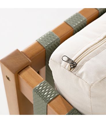 Poltrona Aurora Almofada Areia Fita Oliva Base Mel - 78430