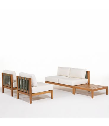 Conjunto Modular Aurora Assento Areia Mesa Centro Mel - 78439